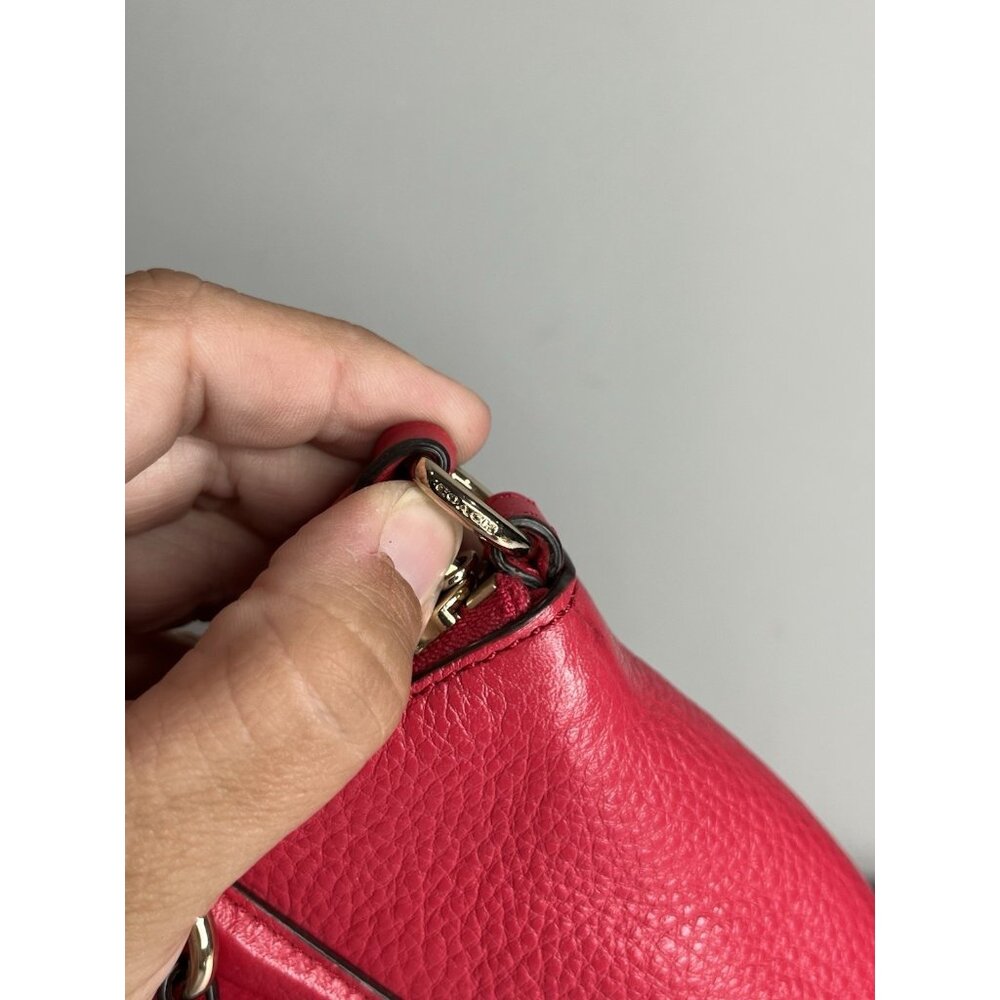 COACH Kelsey‎ Mini Crossbody Satchel Bag Fuchsia Pink Pebbled Leather 57563 - Picture 5 of 11